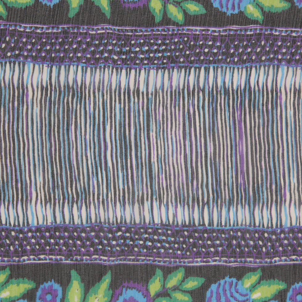 Famous Designer Silk Chiffon Floral Panel Print Detail Famous Designer Silk Chiffon Floral Panel Print Detail