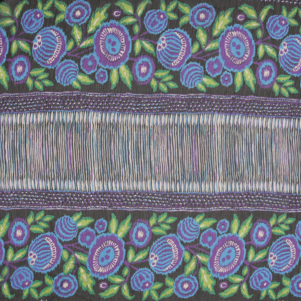 Famous Designer Silk Chiffon Floral Panel Print Famous Designer Silk Chiffon Floral Panel Print