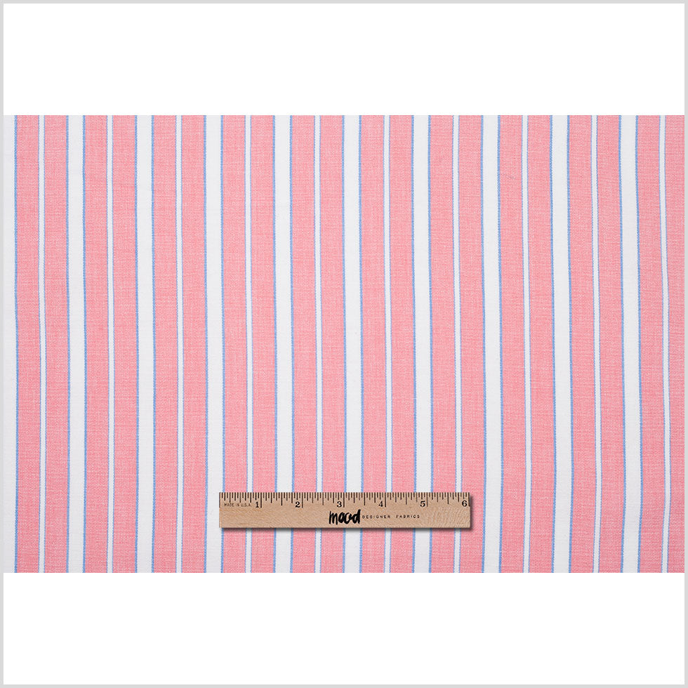 Cotton Candy Pink, Blue and White Striped Handwoven Cotton - Full Cotton Candy Pink, Blue and White Striped Handwoven Cotton - Full