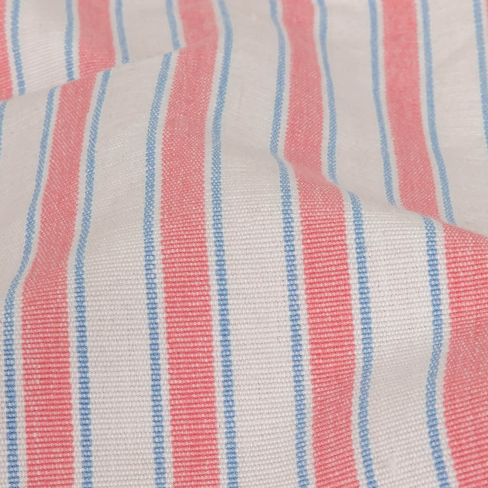 Cotton Candy Pink, Blue and White Striped Handwoven Cotton Detail Cotton Candy Pink, Blue and White Striped Handwoven Cotton Detail