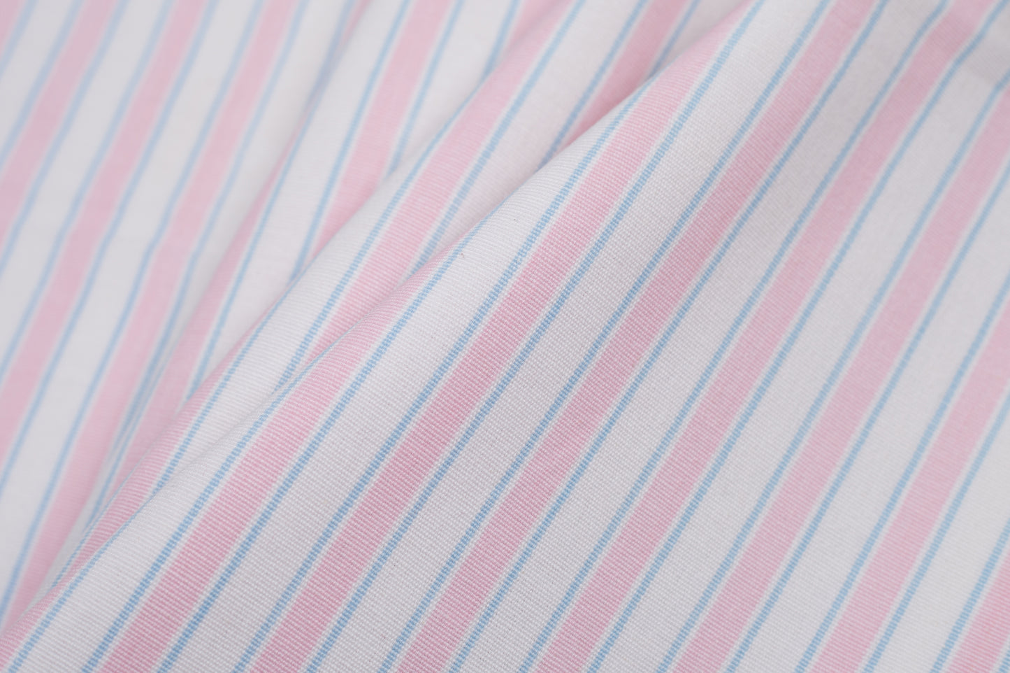 Baby Pink, Blue and White Striped Handwoven Cotton - Folded Baby Pink, Blue and White Striped Handwoven Cotton - Folded