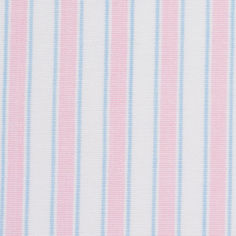 Baby Pink, Blue and White Striped Handwoven Cotton - Detail Baby Pink, Blue and White Striped Handwoven Cotton - Detail