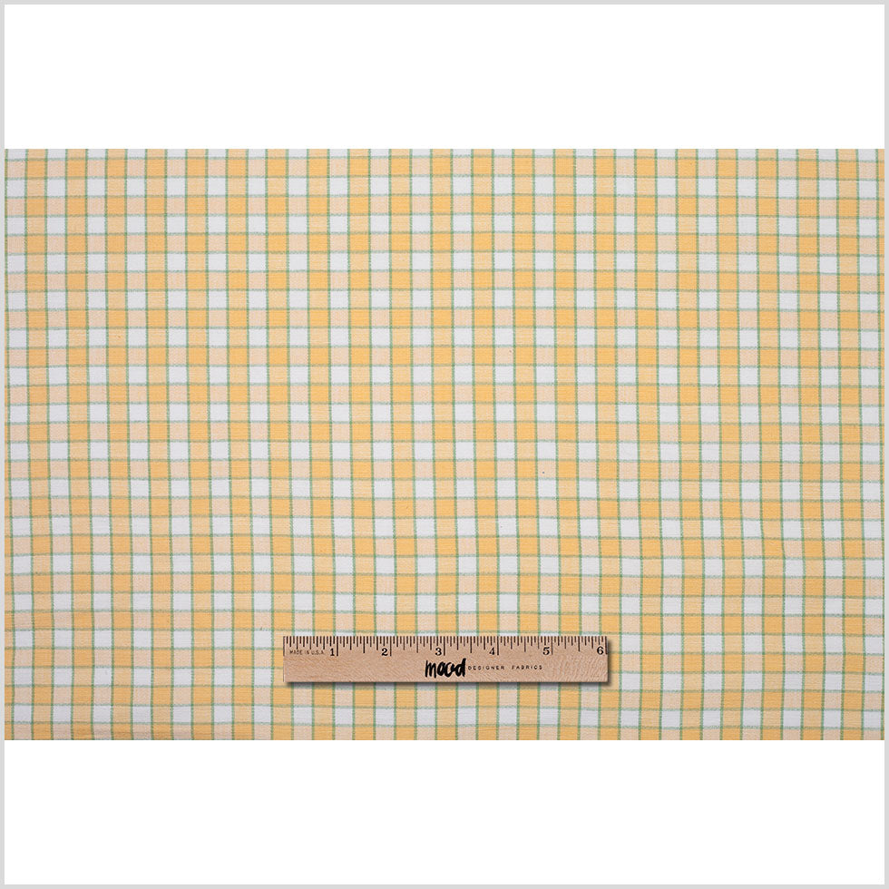 Citrus Yellow and Green Checked Handwoven Cotton - Full Citrus Yellow and Green Checked Handwoven Cotton - Full