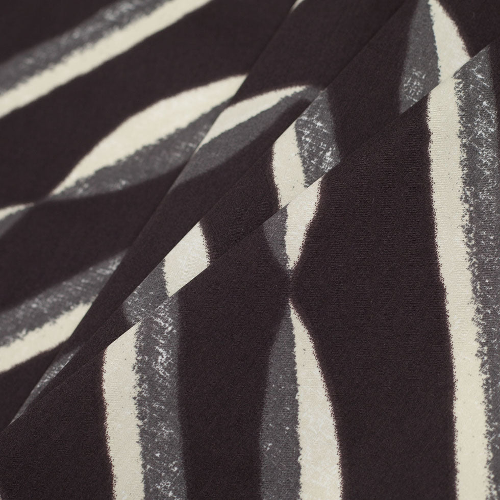 Famous NY Designer Black, Pale Gold and Gray Print Cotton Sateen - Folded Famous NY Designer Black, Pale Gold and Gray Print Cotton Sateen - Folded
