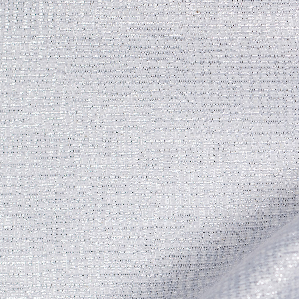 Korean Metallic White and Silver Cotton-Polyester Woven - Detail Korean Metallic White and Silver Cotton-Polyester Woven - Detail