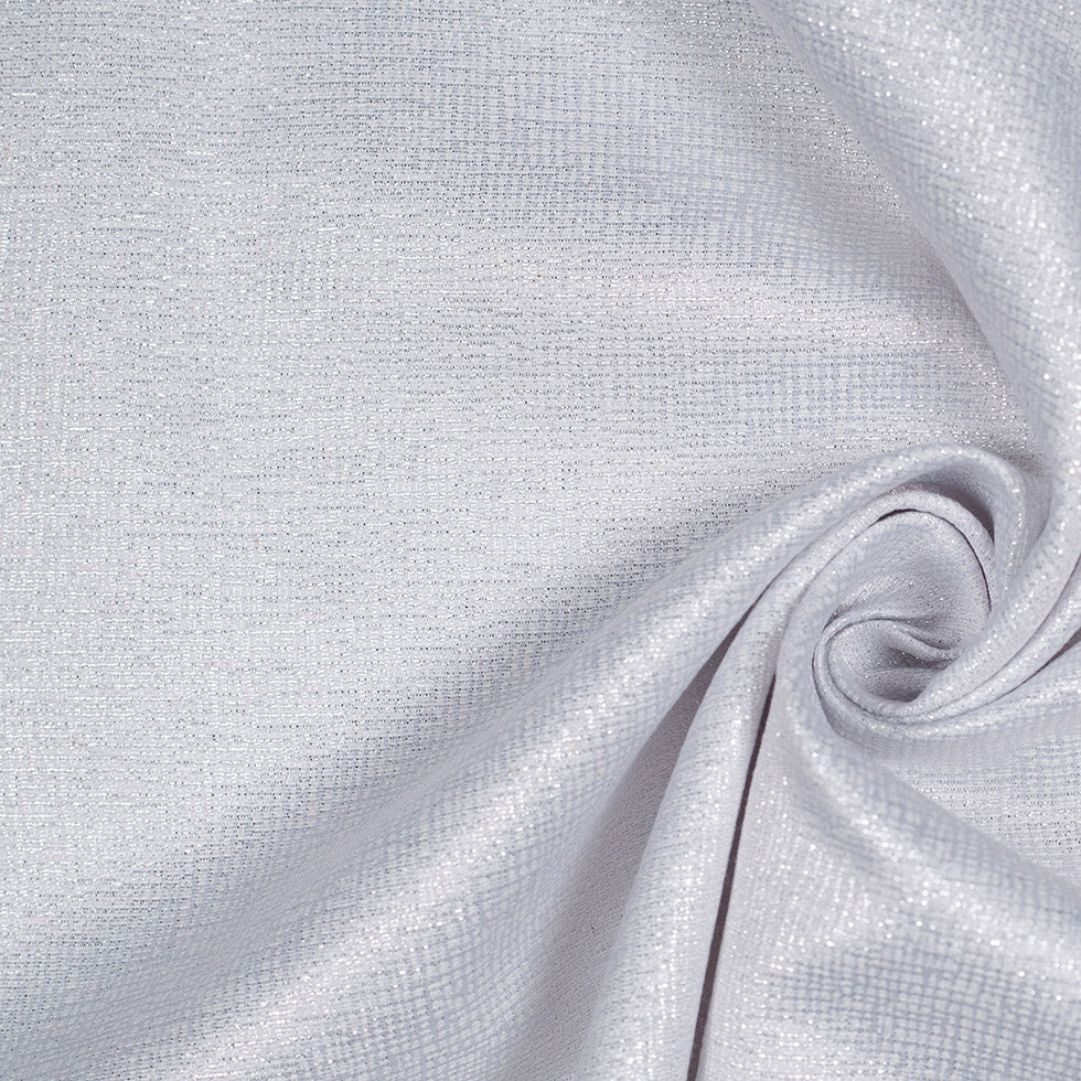 Korean Metallic White and Silver Cotton-Polyester Woven Korean Metallic White and Silver Cotton-Polyester Woven