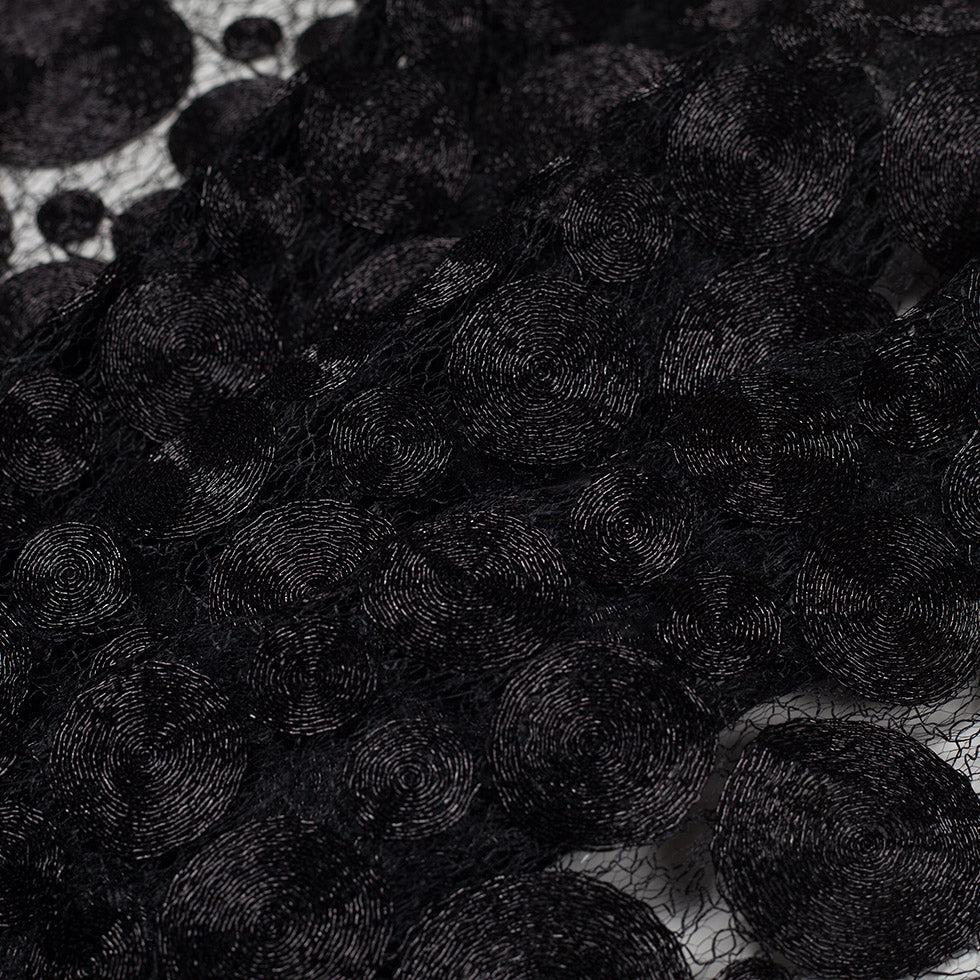 Black Polyester Novelty Lace - Folded Black Polyester Novelty Lace - Folded