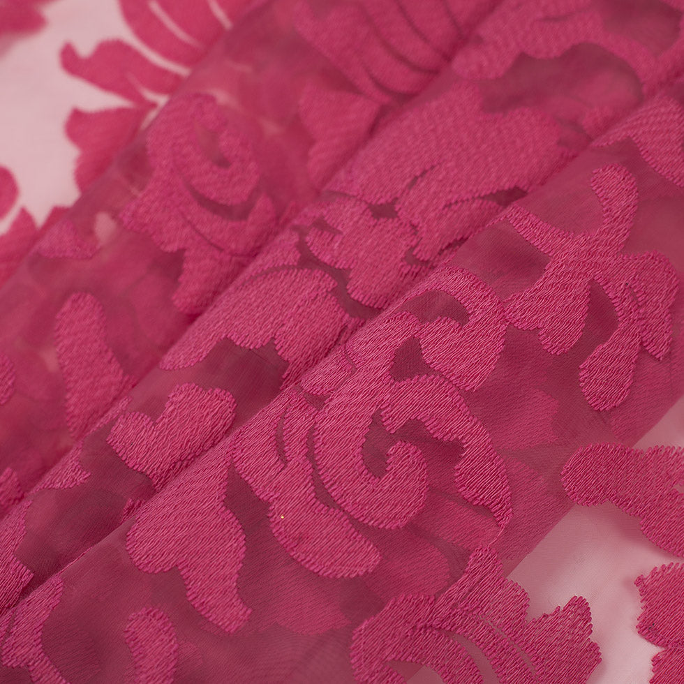 Hot Pink Polyester Lace Folded Hot Pink Polyester Lace Folded