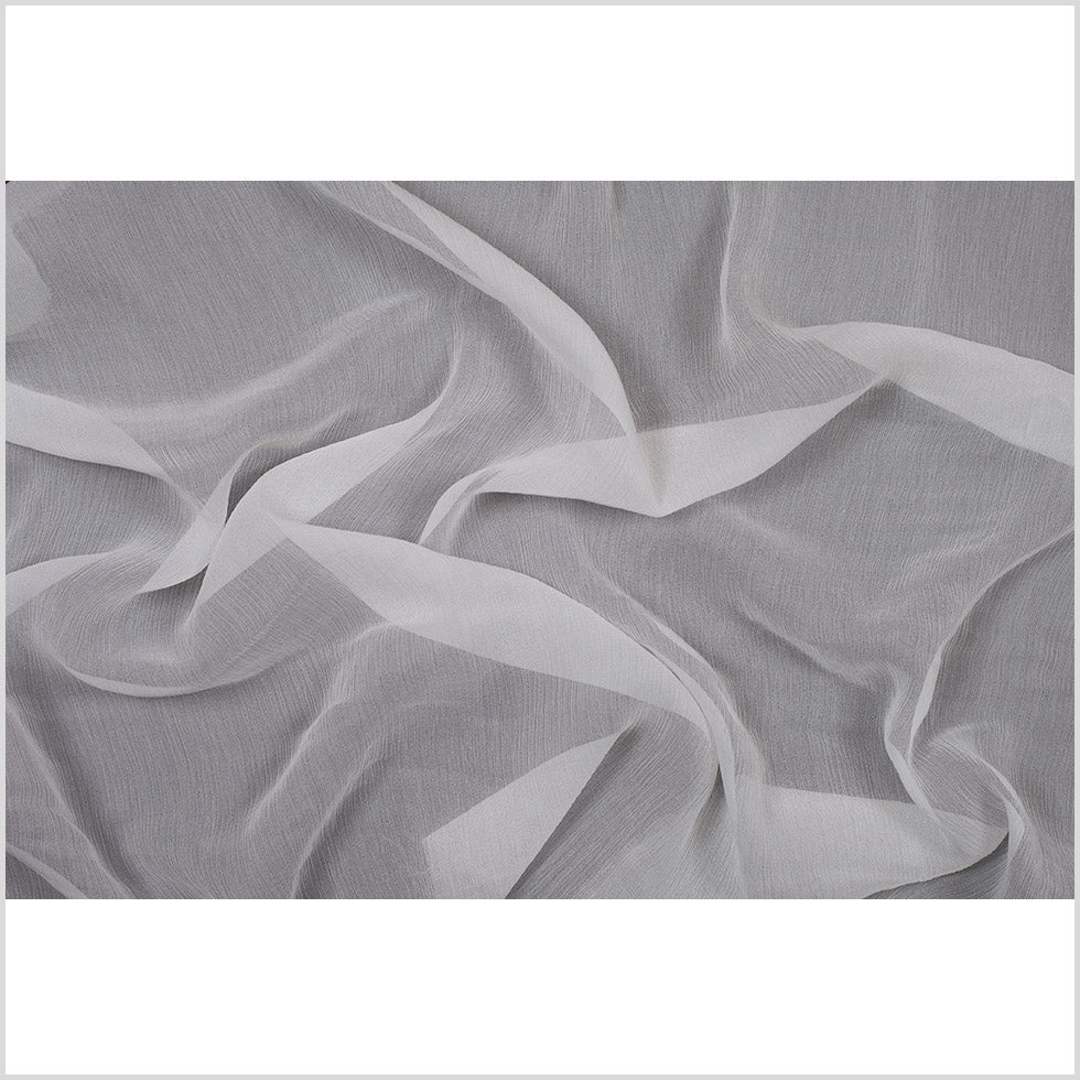 Oscar de la Renta White Crinkle Silk Chiffon - Full Oscar de la Renta White Crinkle Silk Chiffon - Full