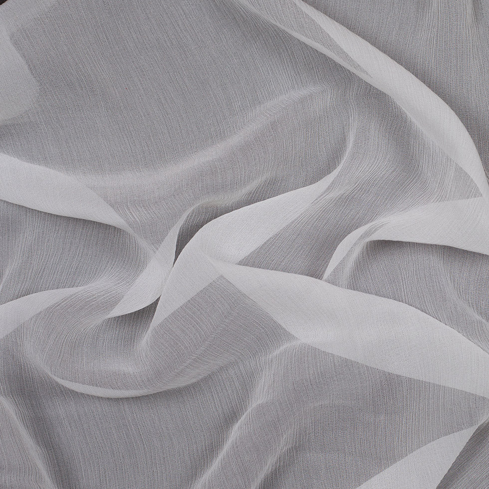 Oscar de la Renta White Crinkle Silk Chiffon Oscar de la Renta White Crinkle Silk Chiffon