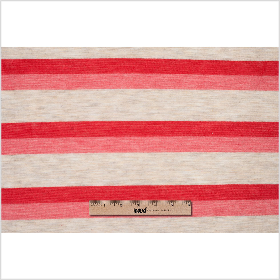 Heathered Oatmeal Striped Stretch Viscose Jersey Full Heathered Oatmeal Striped Stretch Viscose Jersey Full