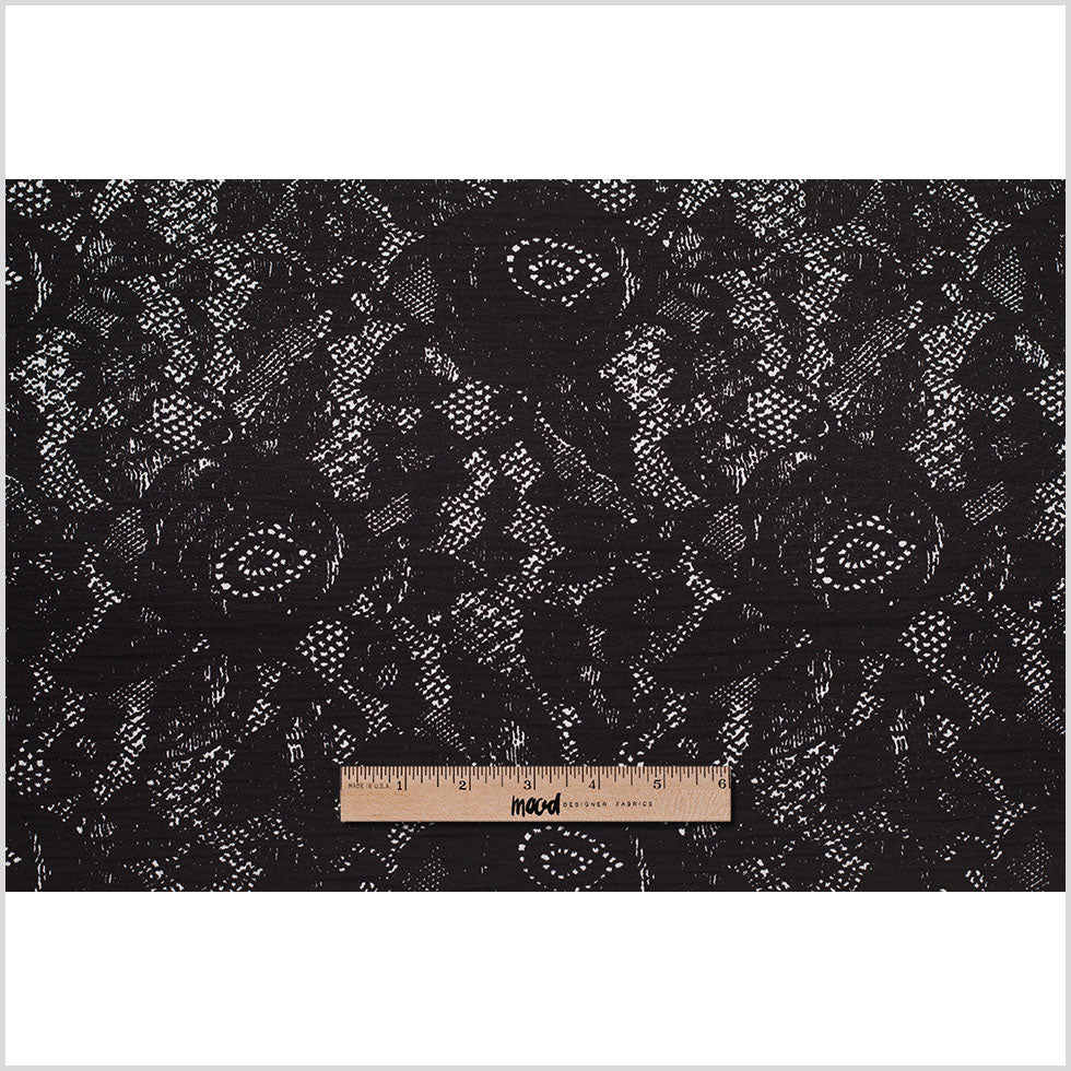 Black and White Abstract Wrinkled Polyester Woven - Full Black and White Abstract Wrinkled Polyester Woven - Full