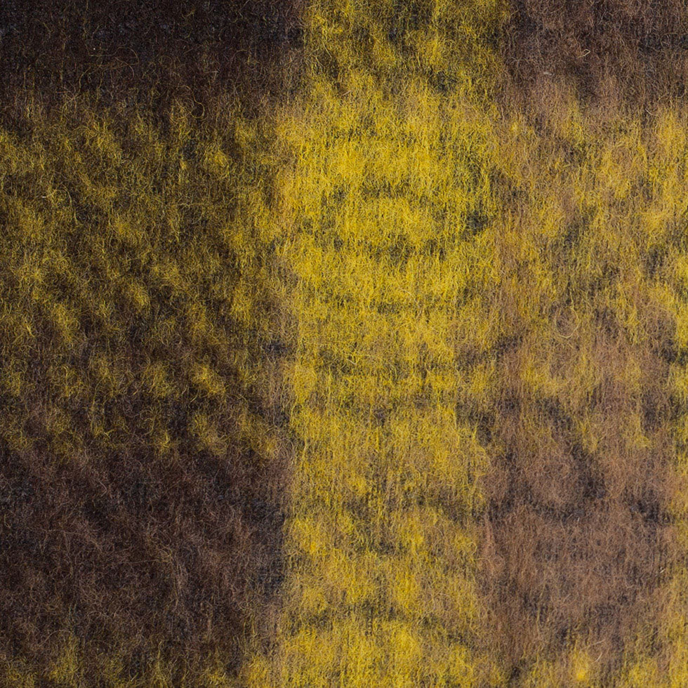Medium Green/Brown/Black Plaid and Patterned Bonded Lamb Leather and Wool Detail Medium Green/Brown/Black Plaid and Patterned Bonded Lamb Leather and Wool Detail