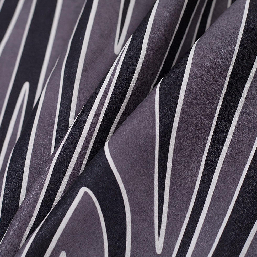 Medium Gray/Black Zebra Printed Stretch Lamb Leather - Folded Medium Gray/Black Zebra Printed Stretch Lamb Leather - Folded