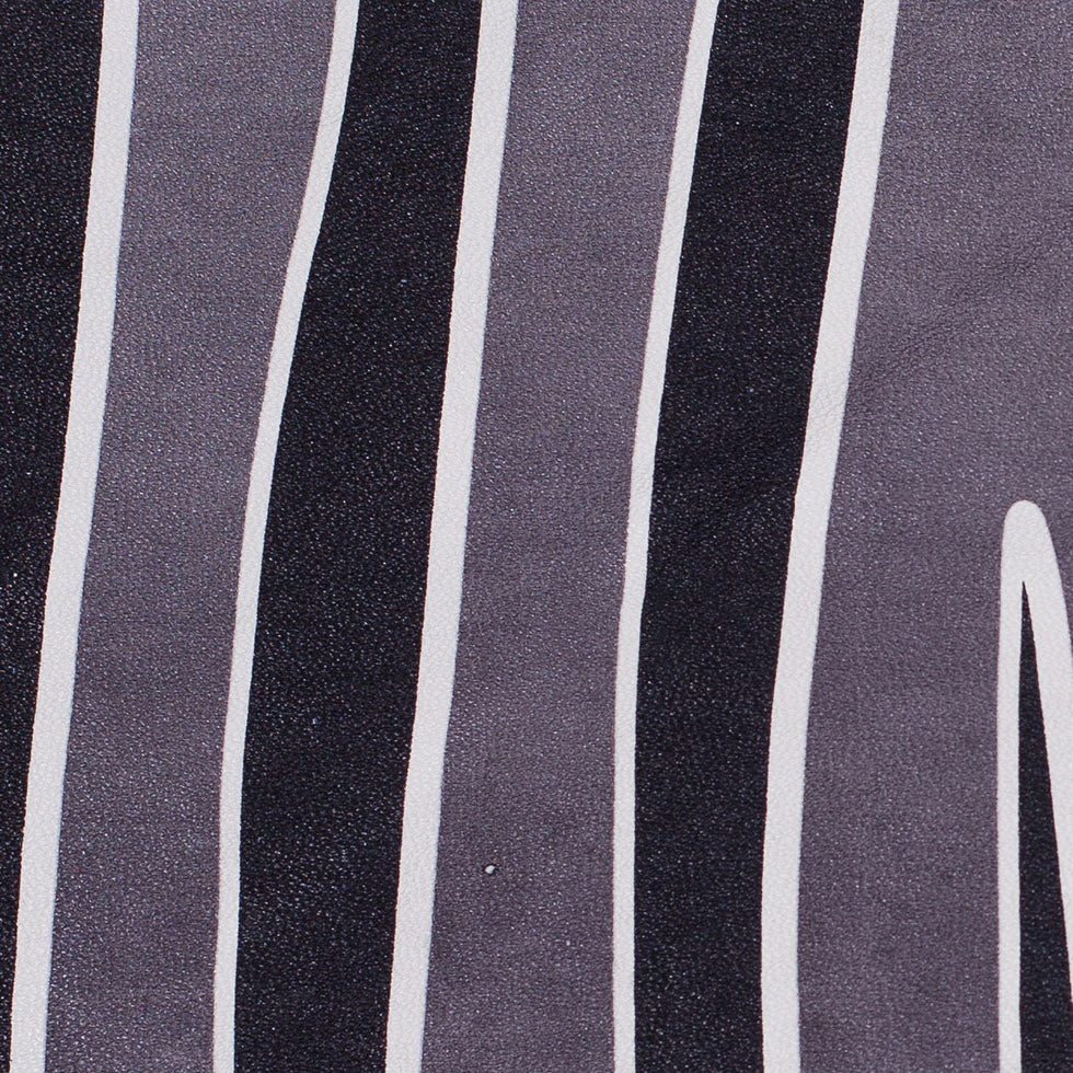 Medium Gray/Black Zebra Printed Stretch Lamb Leather - Detail Medium Gray/Black Zebra Printed Stretch Lamb Leather - Detail