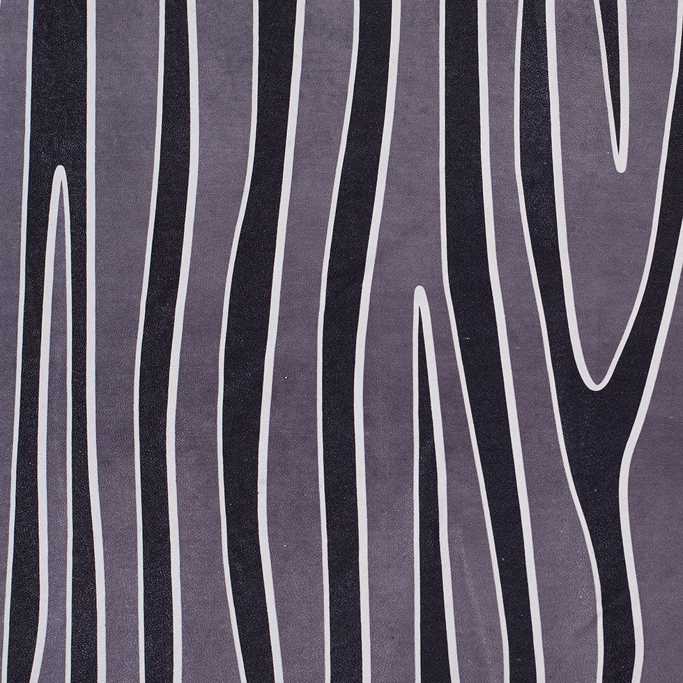 Medium Gray/Black Zebra Printed Stretch Lamb Leather - Full Medium Gray/Black Zebra Printed Stretch Lamb Leather - Full