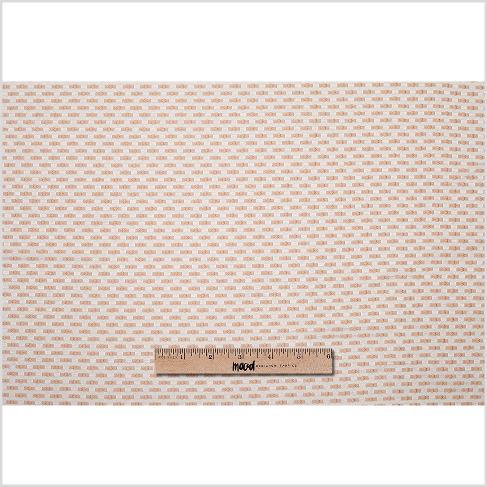 Beige on Ivory Polka Dotted Polyester Jacquard Full Beige on Ivory Polka Dotted Polyester Jacquard Full