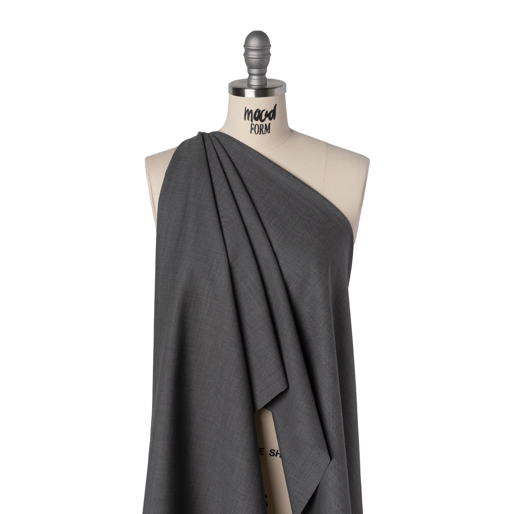 Italian Light Gray Wool-Spandex Suiting Drape Italian Light Gray Wool-Spandex Suiting Drape