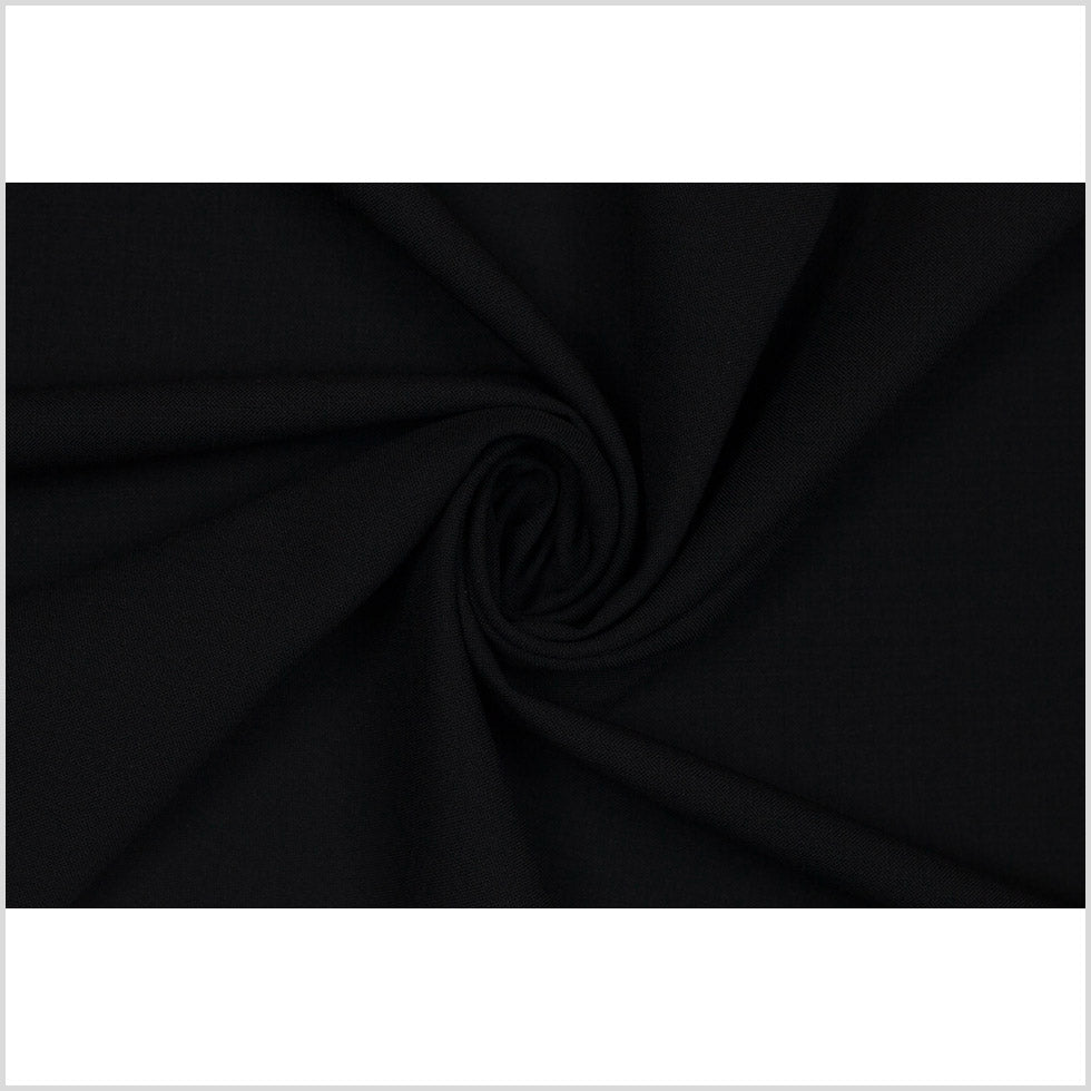 Italian Black Wool-Spandex Suiting - Folded Italian Black Wool-Spandex Suiting - Folded