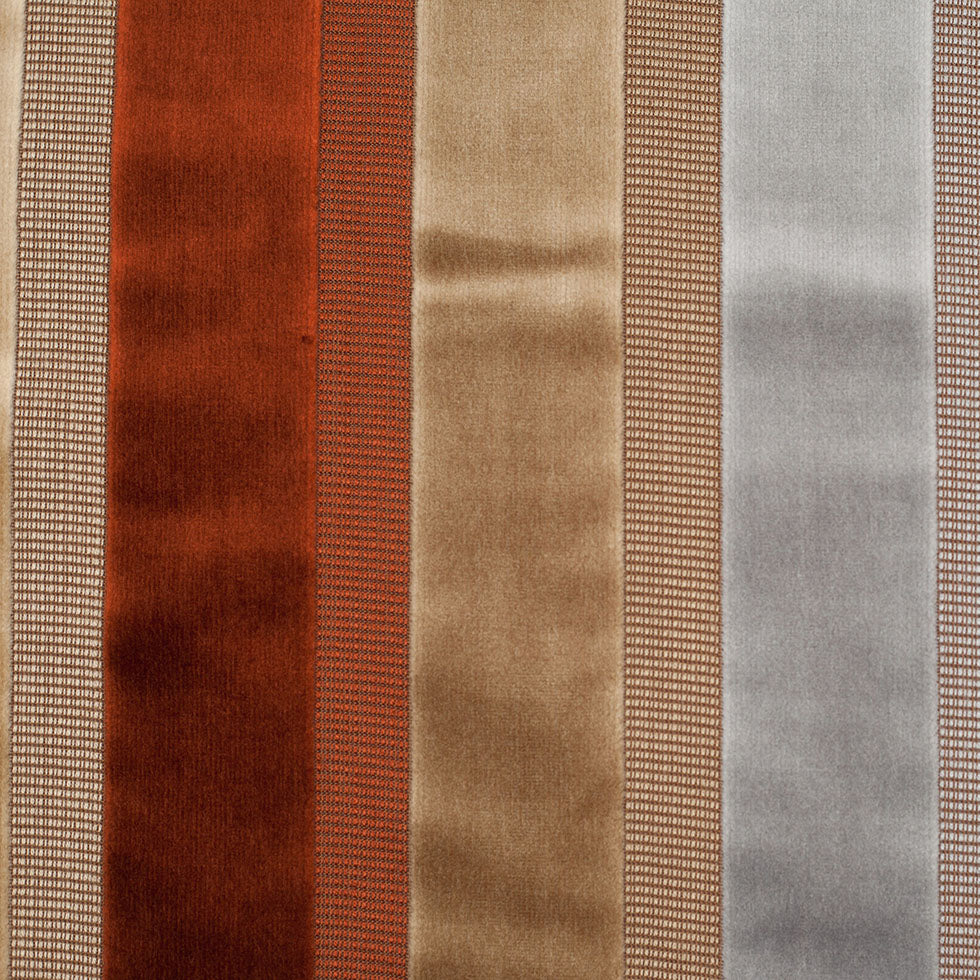 Turkish Beige/Rust Striped Velvet Turkish Beige/Rust Striped Velvet