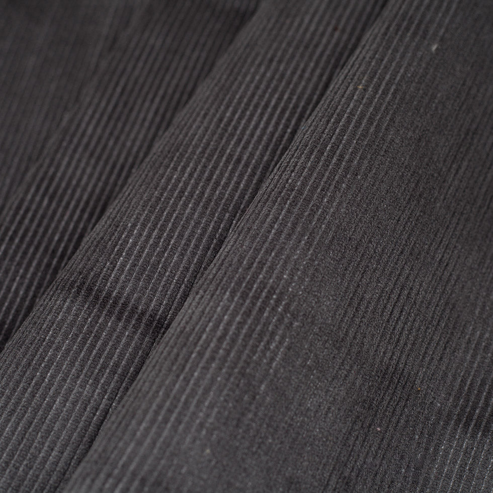 Turkish Charcoal Ribbed Velvet - Folded Turkish Charcoal Ribbed Velvet - Folded