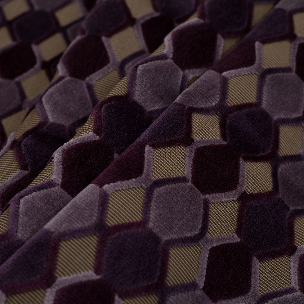 Turkish Purple Geometric Velvet - Folded Turkish Purple Geometric Velvet - Folded