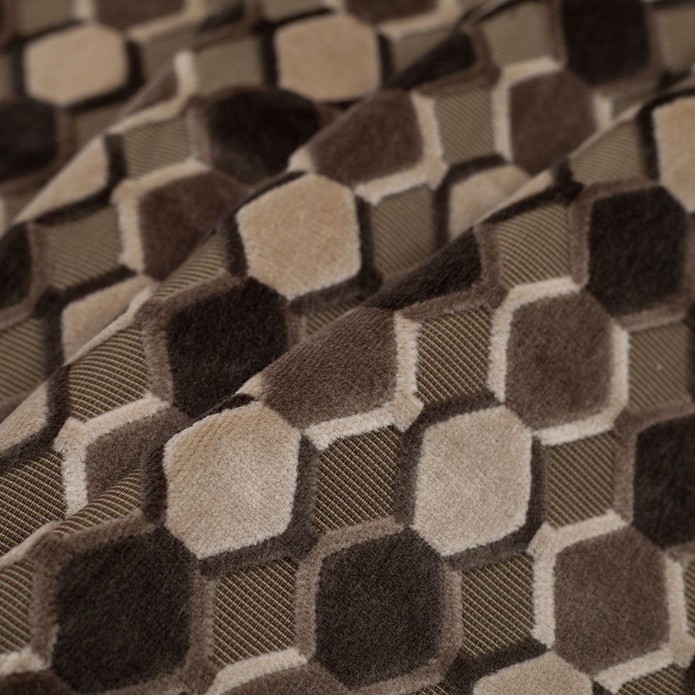 Gray/White Geometric Velvet Folded Gray/White Geometric Velvet Folded
