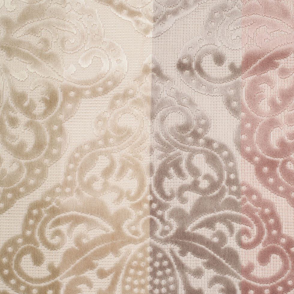 Turkish Gray/Pink Stiped Damask Cut-Out Velvet Turkish Gray/Pink Stiped Damask Cut-Out Velvet