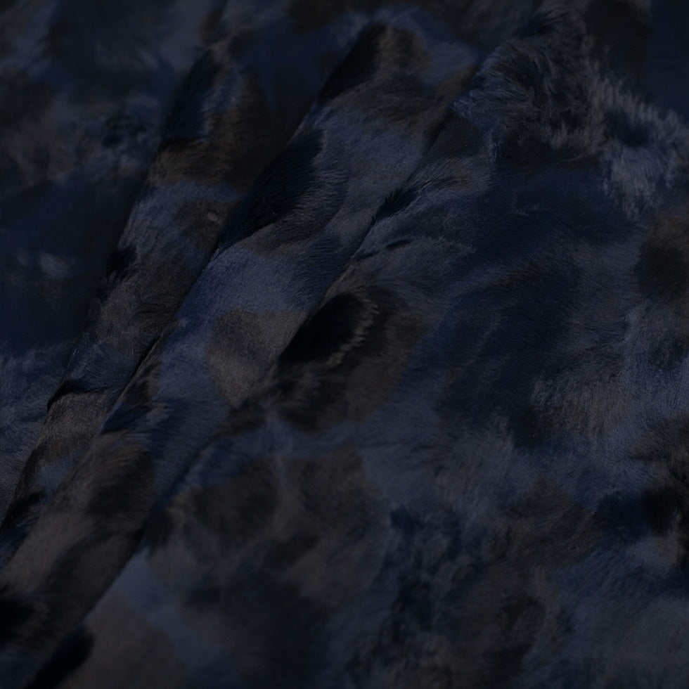 Estate Blue and Black Faux Fur Folded Estate Blue and Black Faux Fur Folded