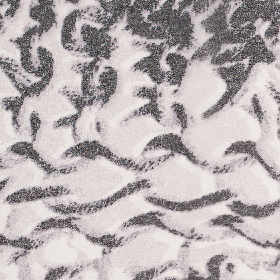 Black/Silver Animalistic Polyester Chiffon Panel Detail Black/Silver Animalistic Polyester Chiffon Panel Detail
