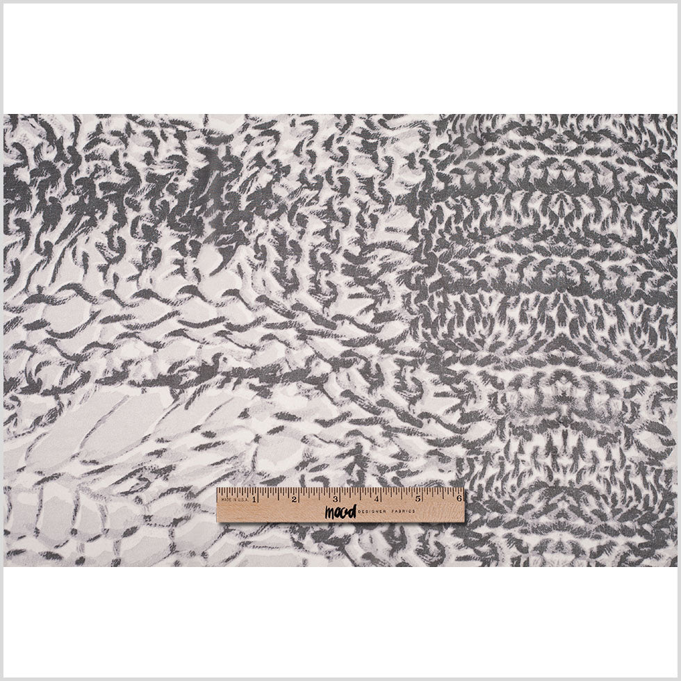 Black/Silver Animalistic Polyester Chiffon Panel Full Black/Silver Animalistic Polyester Chiffon Panel Full