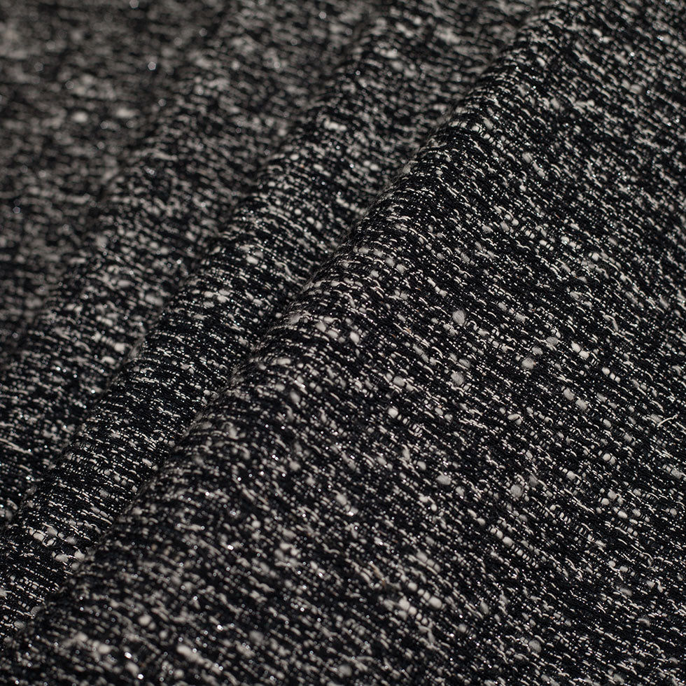 Italian Black/White Metallic Wool Woven - Folded Italian Black/White Metallic Wool Woven - Folded