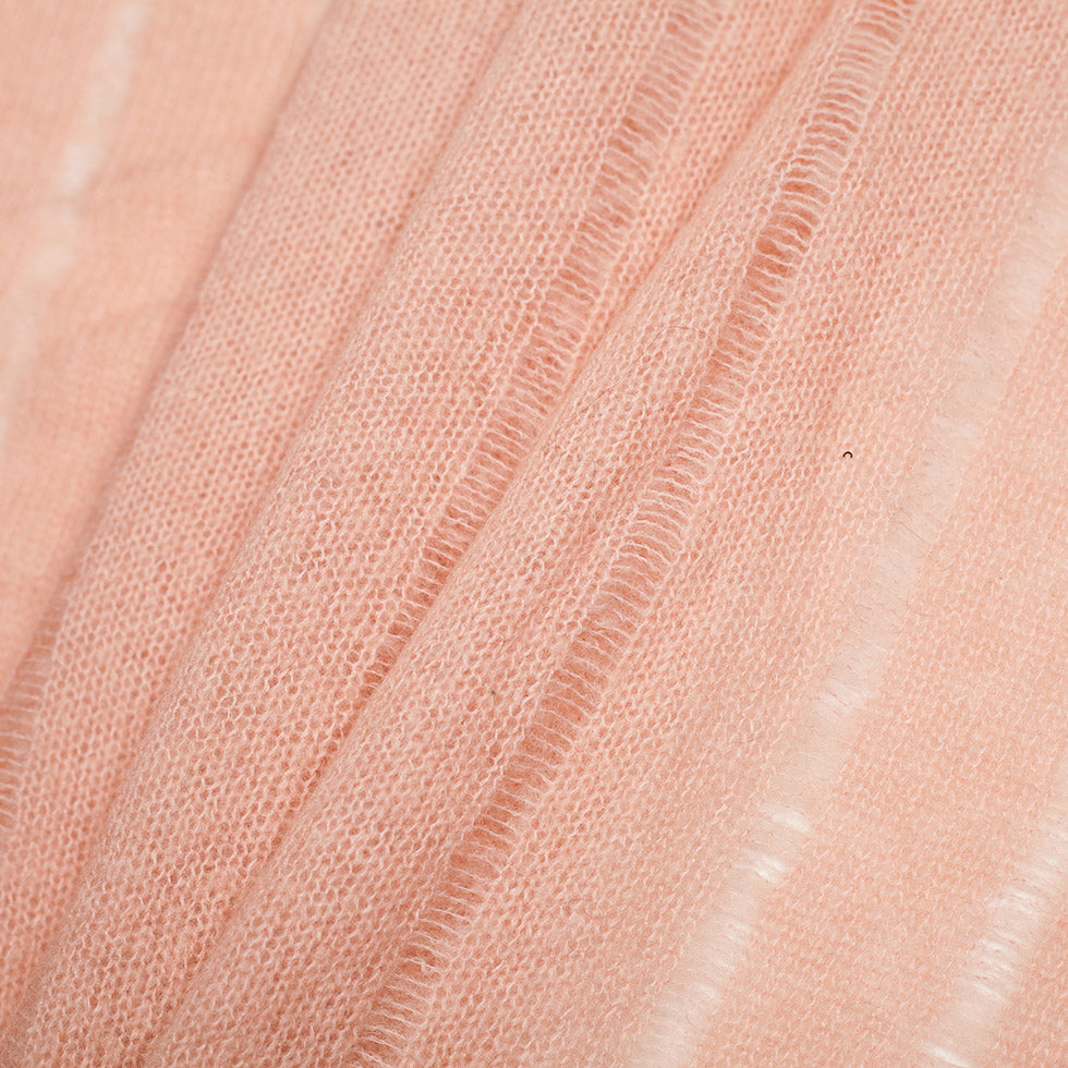 Seashell Pink Loosely Knit Wool-Mohair Folded Seashell Pink Loosely Knit Wool-Mohair Folded