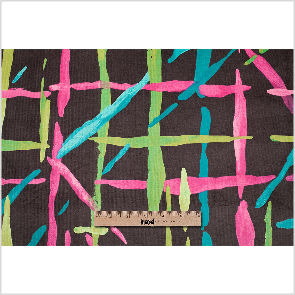 Multicolor Abstract Painterly Stretch Cotton Corduroy - Folded Multicolor Abstract Painterly Stretch Cotton Corduroy - Folded