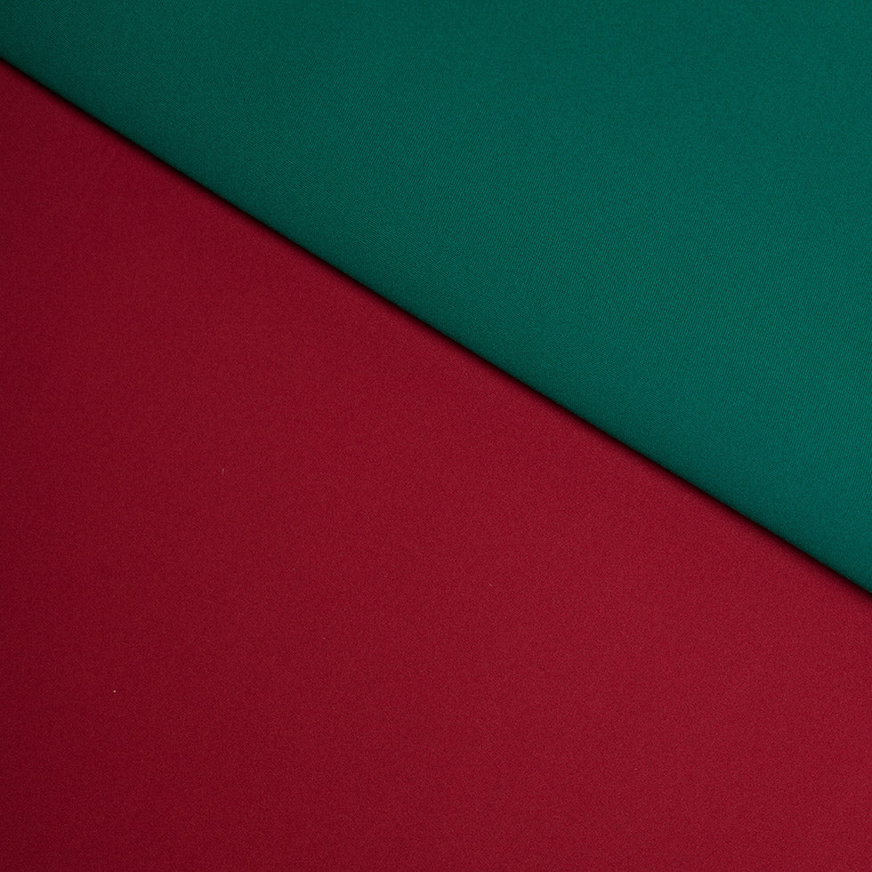 Tango Red/Alpine Green Double-Faced Neoprene/Scuba Fabric Tango Red/Alpine Green Double-Faced Neoprene/Scuba Fabric
