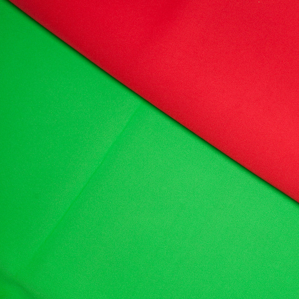 True Red/Classic Green Double-Faced Neoprene/Scuba Fabric True Red/Classic Green Double-Faced Neoprene/Scuba Fabric