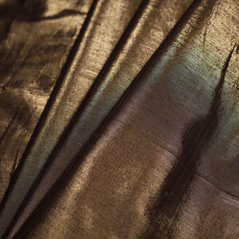 Metallic Black/Gold Cotton-Poly Lawn Folded Metallic Black/Gold Cotton-Poly Lawn Folded