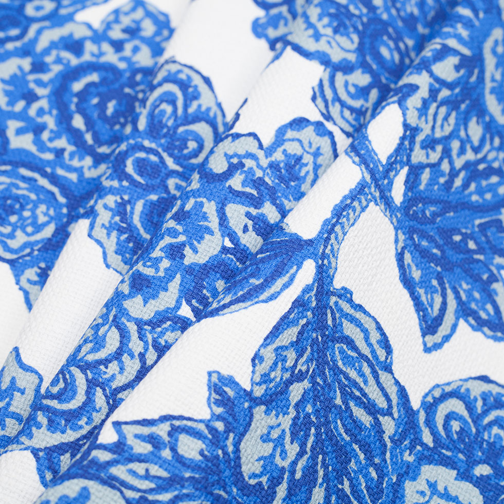 Blue/White Floral Woven Cotton Print - Folded Blue/White Floral Woven Cotton Print - Folded