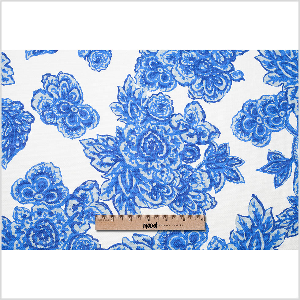 Blue/White Floral Woven Cotton Print - Full Blue/White Floral Woven Cotton Print - Full