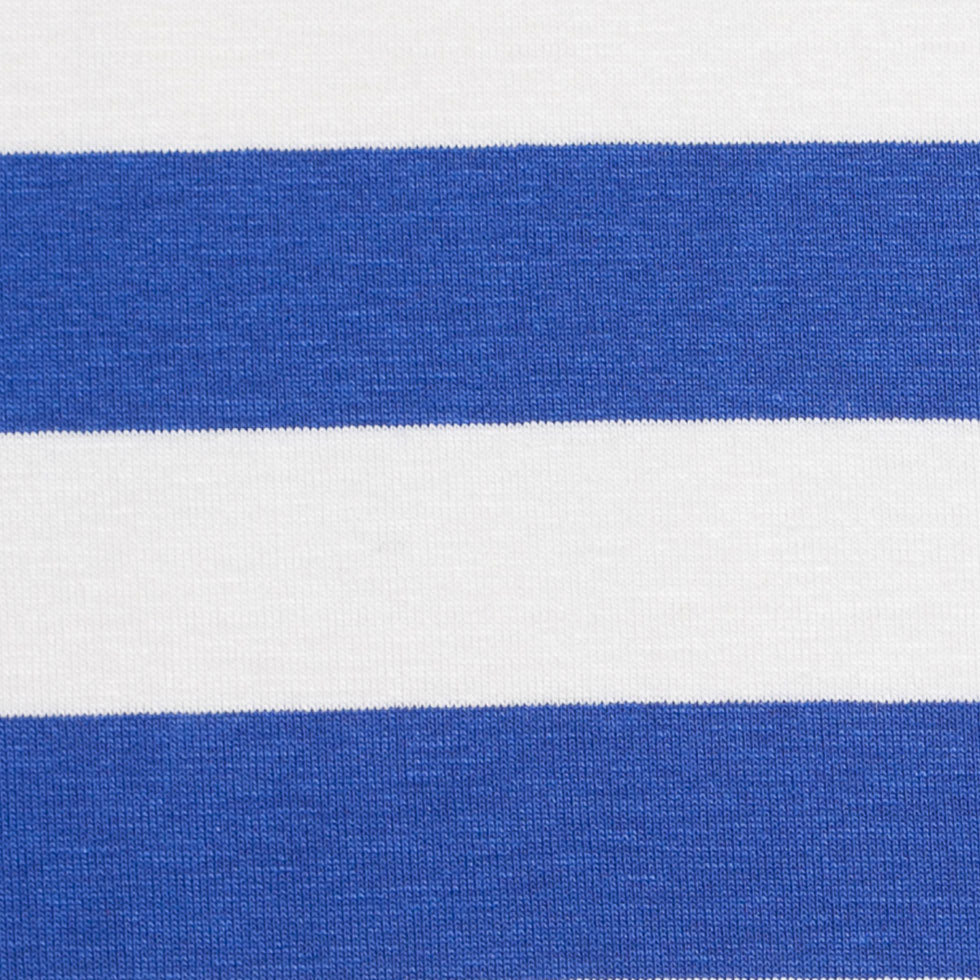 Olympian Blue Striped Rayon Jersey - Detail Olympian Blue Striped Rayon Jersey - Detail