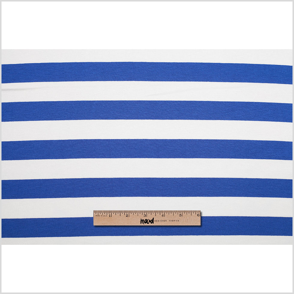 Olympian Blue Striped Rayon Jersey - Full Olympian Blue Striped Rayon Jersey - Full