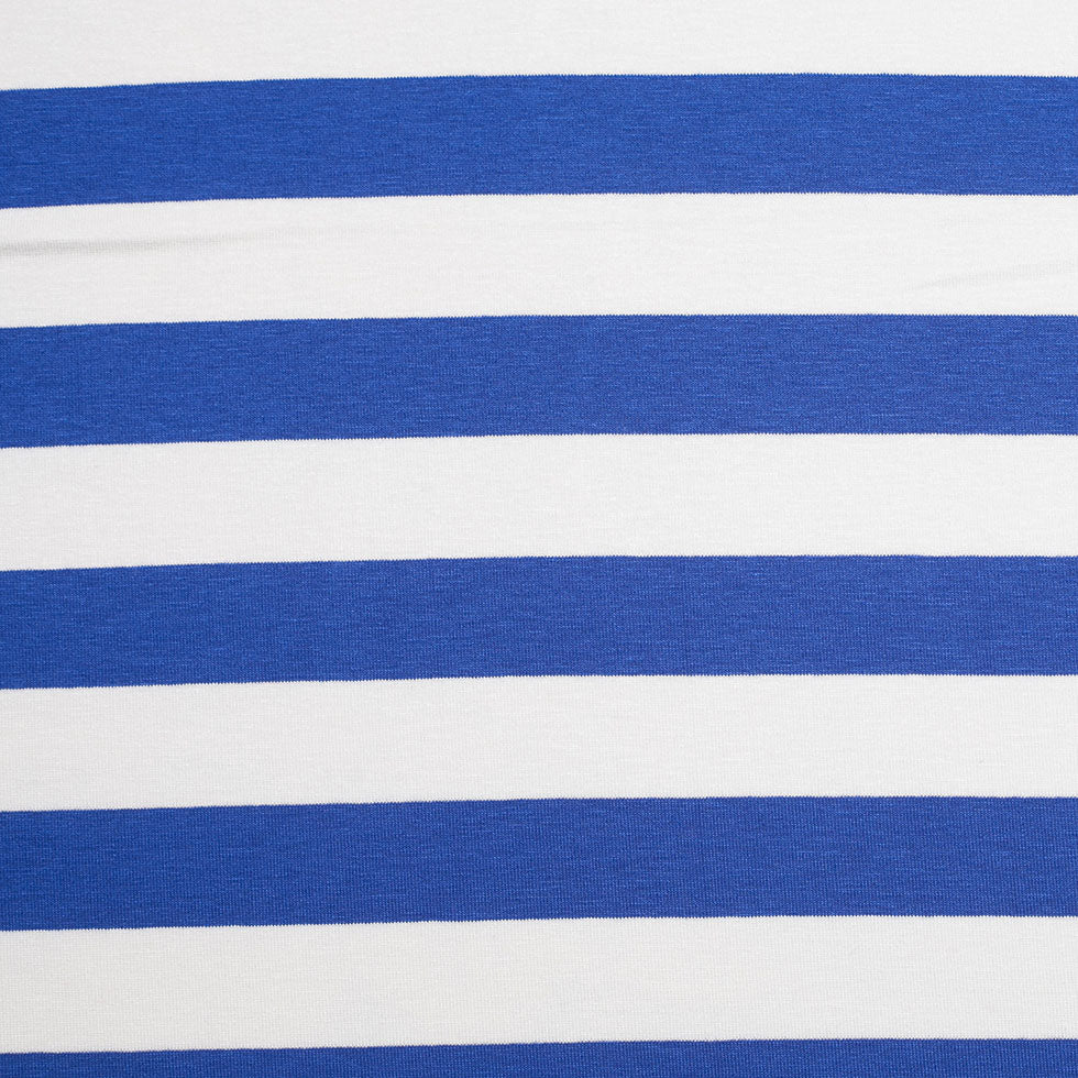 Olympian Blue Striped Rayon Jersey Olympian Blue Striped Rayon Jersey