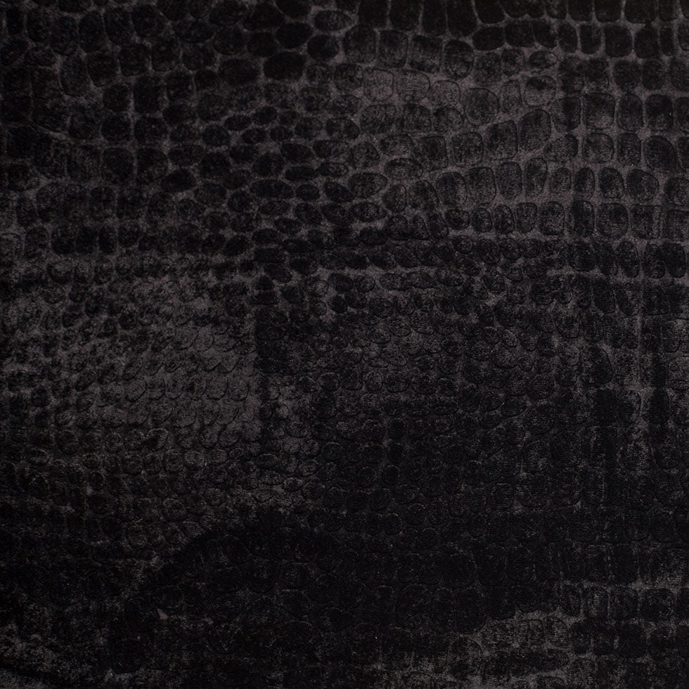 Black Alligator Embossed Silk-Viscose Velvet Black Alligator Embossed Silk-Viscose Velvet