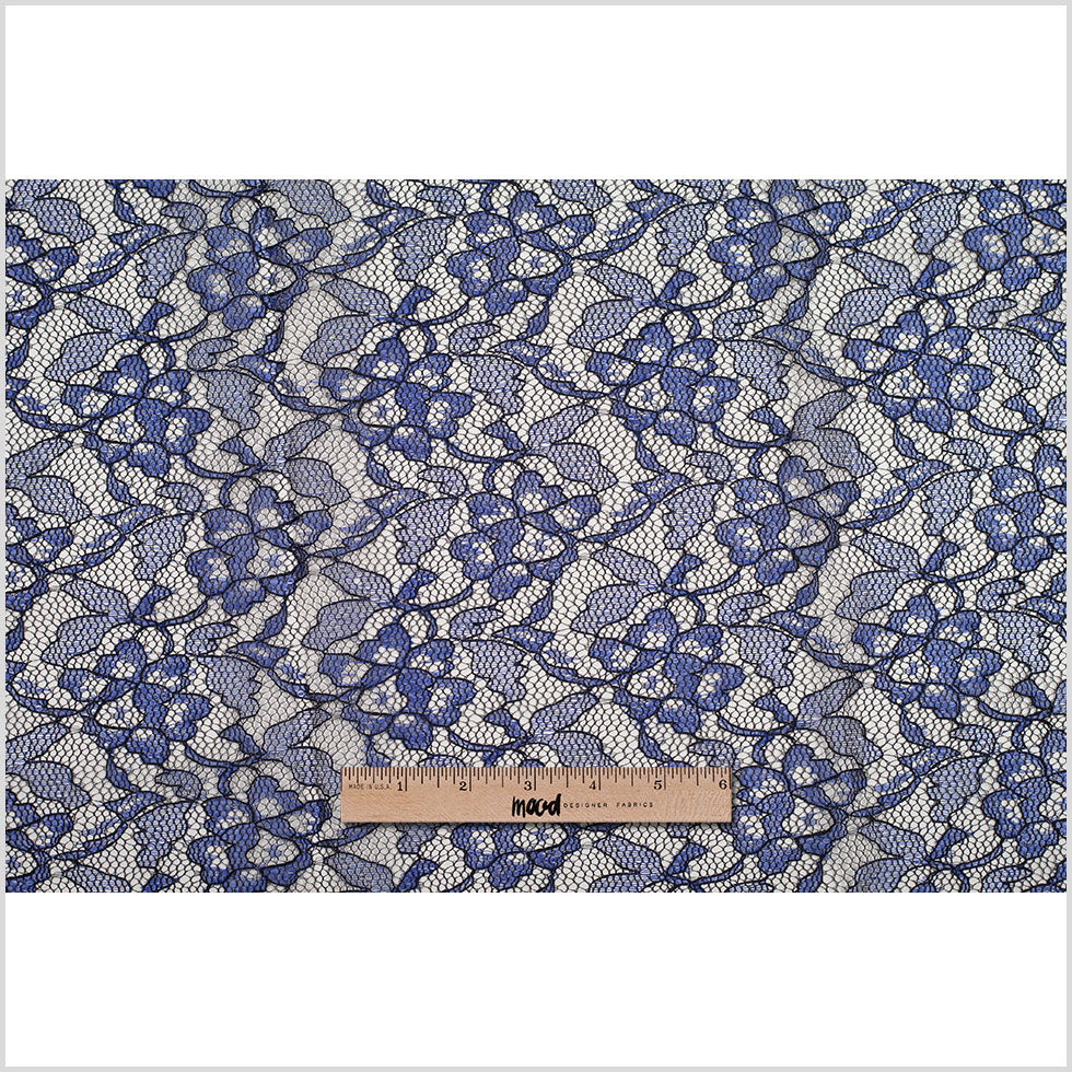 Black/Cobalt Floral Lace Full Black/Cobalt Floral Lace Full