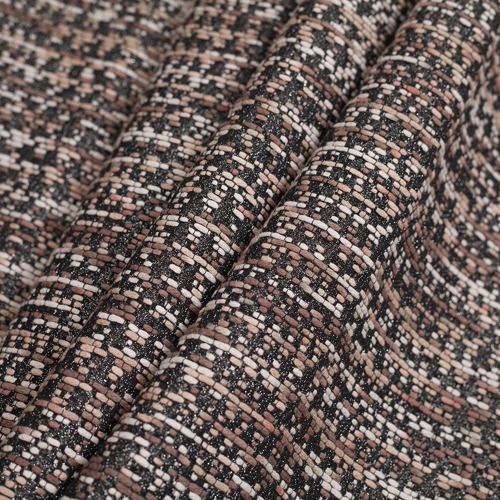 Metallic Black/Brown/White Abstract Novelty Woven Folded Metallic Black/Brown/White Abstract Novelty Woven Folded
