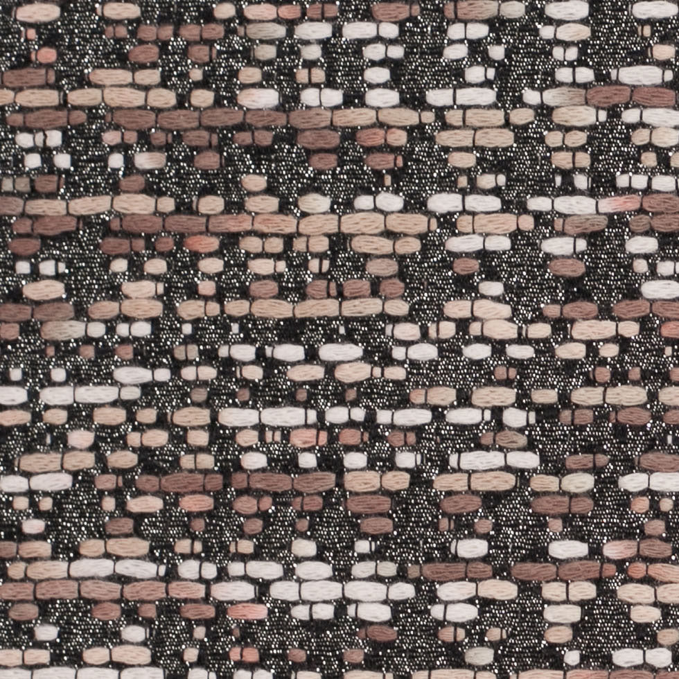 Metallic Black/Brown/White Abstract Novelty Woven Detail Metallic Black/Brown/White Abstract Novelty Woven Detail