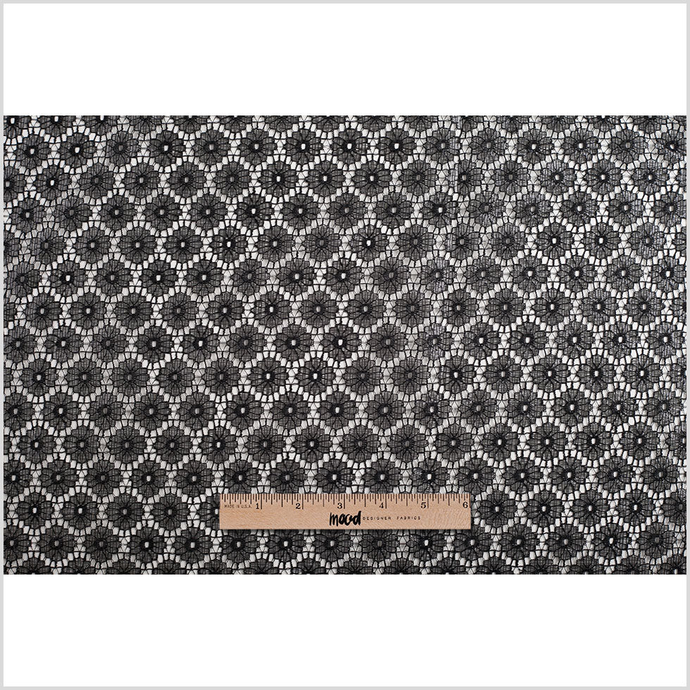 Metallic Black/Black Nylon Floral Lace Full Metallic Black/Black Nylon Floral Lace Full