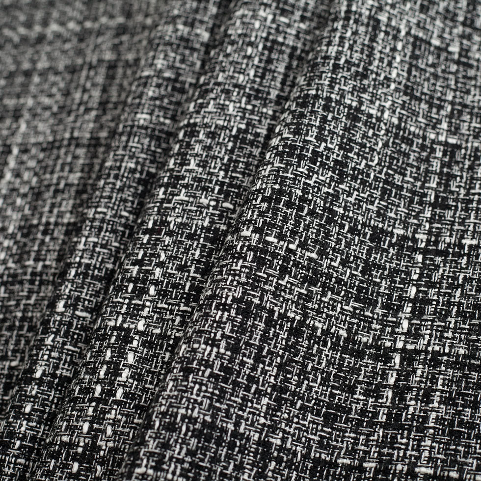 Black/White Cotton-Polyester Tweed Folded Black/White Cotton-Polyester Tweed Folded