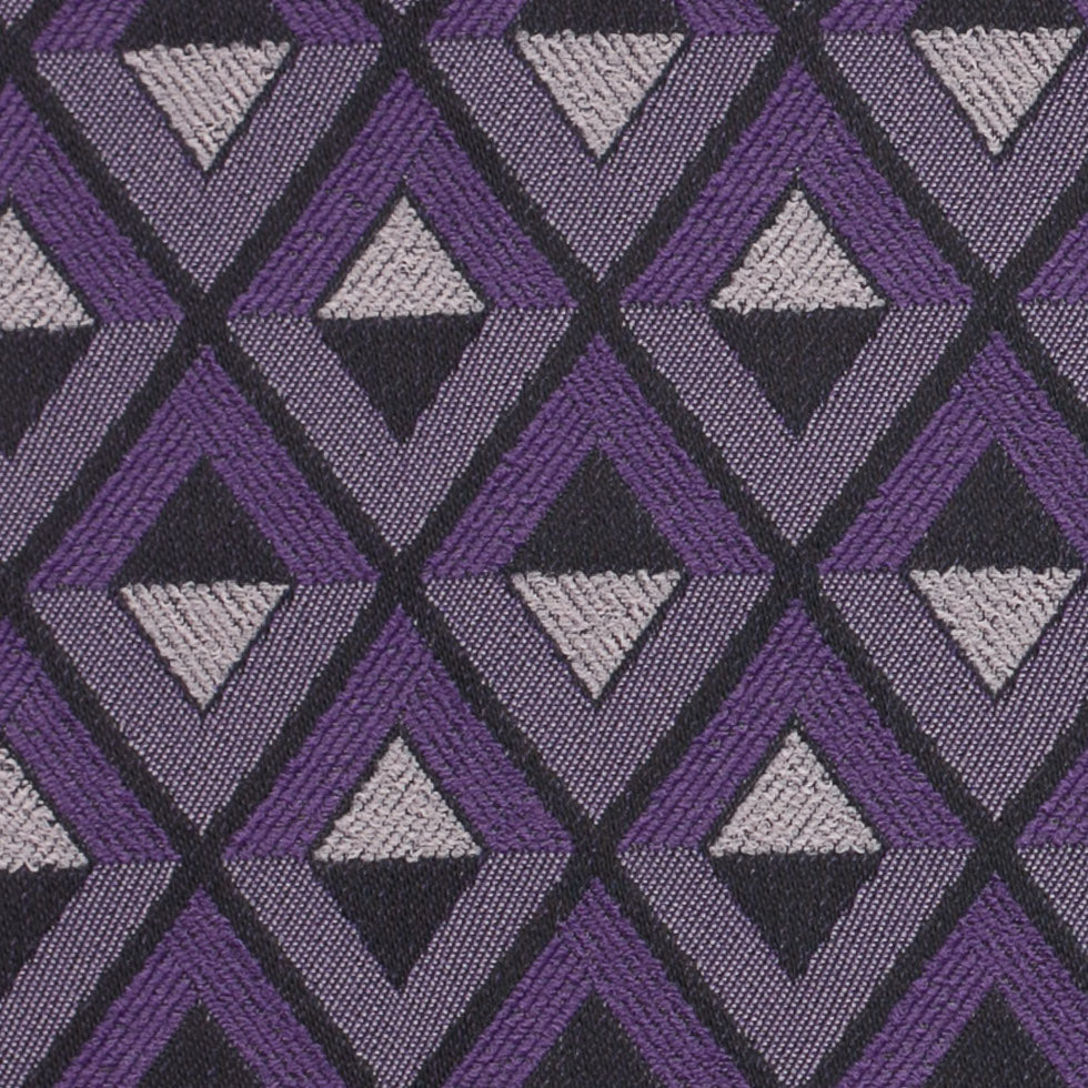 Purple Geometric Stretch Polyester Suiting Detail