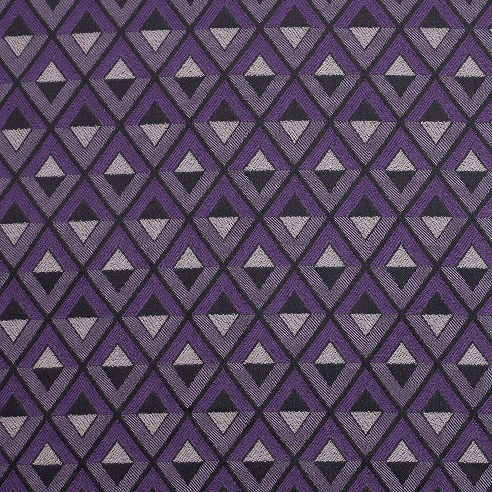 Purple Geometric Stretch Polyester Suiting